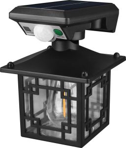 Retro Solar Motion Induction Wall Lamp Outdoor Waterproof 3 Lighting Modes Decoration Wall Light for Courtyard Garage Garden 