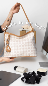 JONBAG เทรนด์ Monogram Tote & Bucket Bag ชุดฤดูใบไม้ร่วงที่จําเป็น - ไหล่/กระเป๋าครอสบอดี้สําหรับการเดินทางรายวัน