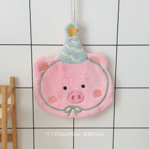 Khăn Lau Tay Thêu Hình Chú Chó Dễ Thương Dày Dặn Bằng Vải Nhung San Hô Dùng Trong Nhà Bếp Và Phòng Tắm Có Thể Treo Được