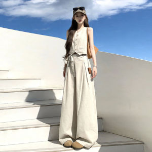 PEIZIXUAN | Fashionable Sleeveless Top and Wide Leg Pants Summer New Arrival for Petite