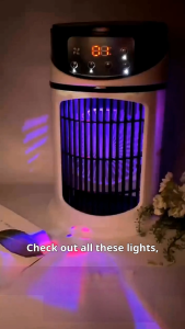 3-in-1 Mini Air Cooler Fan Quiet Cooling Humidifier with Timer Portable USB Desk Fan for Home