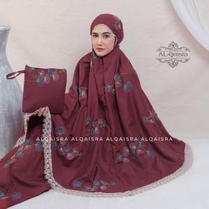 Mukena Dewasa Bordir Teratai Kipas Katun Premium Renda Mewah