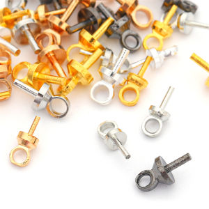 50 ชิ้นตะขอร้อยลูกปัดหมุดเกลียวหัวห่วงทองแดงตะขอเกี่ยวตาไก่ข้อต่อค้นพบเครื่องประดับทำ DIY เครื่องประดับต่างหู