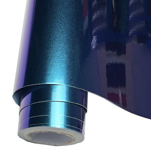 Ultra Glossy Purple Blue Pearl Glitter Metallic Chameleon Vinyl Wrap Film Car DIY Sticker Decal With Air Release Self Adhesive