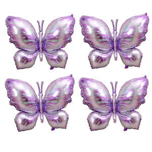 Butterfly Balloons 4 Purple Butterfly Aluminum Film Balloons Butterfly Party Wedding Birthday Baby Shower Party Decoration
