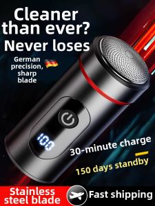Portable Mini Electric Shaver for Travel Mens Full Body Washable Sharp New Model Rechargeable Stainless Steel Single Blade