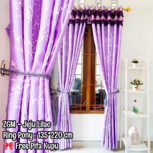 Gorden Rumbai Poni Jendela Pintu Smokring 12 Ukuran 135x220 ( Free Tali )
