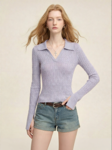 New Spring Collar-V Neck Slimming Loose Versatile Sweater