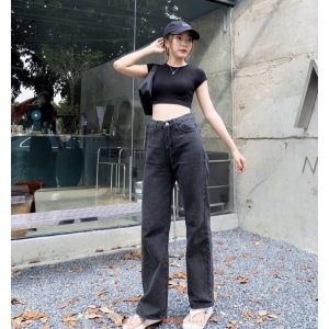 Haighwaist Loose Jeans Kulot Jeans Wanita