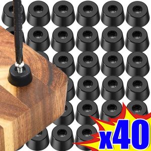 เฟอร์นิเจอร์กันลื่น40ชิ้นลำโพงตู้เก็บของเตียงโต๊ะสีดำแผ่นยางกันกระแทกทรงกรวยชิ้นส่วนเฟอร์นิเจอร์ป้องกันพื้น