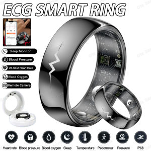 New ECG Smart Ring Heart Rate Blood Pressure Oxygen Body Temperature Sleep Monitoring Rings Waterproof Fitness Sports smartring