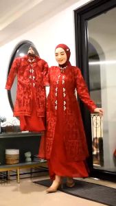 Gamis Couple Ibu Anak Perempuan Yasmin Coupel Tulle Safto Mutiara Mix Ceruty Aplikasi Payet Full Puring Hyget