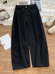 High Waist Straight Leg Black Denim Jeans Womens Early Autumn 2025 New Style Slimming Loose Drapey Wide Leg Pants