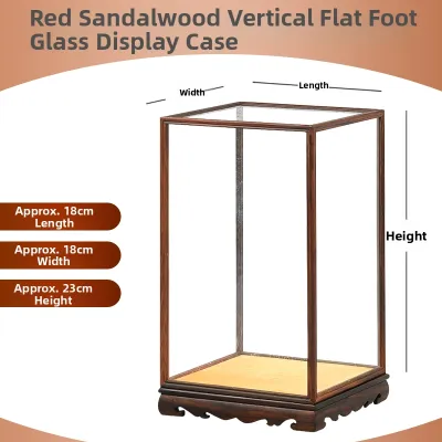 Red Sandalwood Buddha Statue Display Case Glass Cover Dustproof Ornament Carved Wood Sculpture Transparent Showcase Box