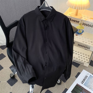 Fancy Black Handsome White Shirt Men Long Sleeves Drape Lightly Mature Japanese Style Large Size Mens Clothing Loose Thin Coat