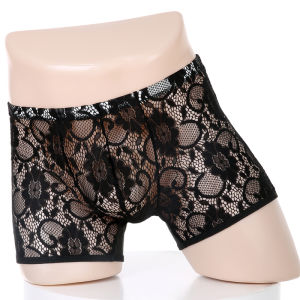 กางเกงในชายสุดเซ็กซี่กางเกงในกางเกงในชายลายลูกไม้แบบบางเฉียบเย็บปักแบบนิ่ม