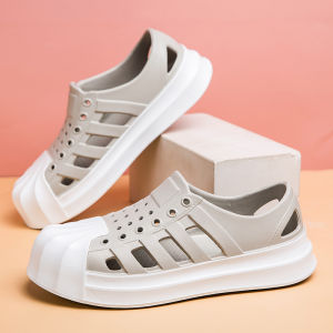 รองเท้าแตะแบบสวมสำหรับกลางแจ้งสำหรับผู้ชายในช่วงฤดูร้อน รองเท้าแตะแบบสวมส้นแบนแบบสวมสบายสำหรับชายหาดและกีฬา รองเท้าแตะแบบสวมสบายสำหรับวันหยุด