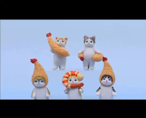 Mofusand Cute Cat Figurines Tempura Shark Costume Full collection Kawaii Animal & Food Costume Cat READY STOCK IN MSIA