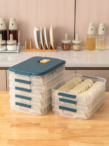 Plastic Dumpling Storage Box ness Sealed Fruit Food Grade Freezer Tray Refrigerator Specialized Dumpling Container