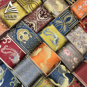 Tranh Thêu Lụa Phong Cách Trung Hoa 10cm Kẹp Rèm Cửa Trang Trí Dệt Viền Áo Hanfu Phụ Kiện DIY May Vá