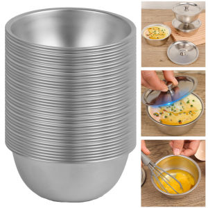 190ml Multifunctional Steamed Egg Bowl with Lids Stainless Steel Fruit Salad Soup Rice Noodles Bowl Food Container Kitchen Tableware