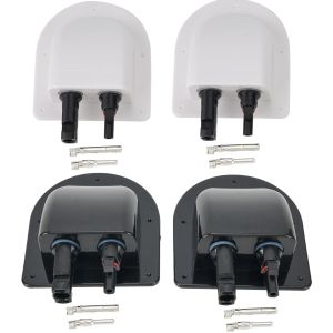 Waterproof Car Junction Box Solar Panel Cable Entry Gland Sealing Box Double Hole Curved Connector for RV Caravan Motorhome Boat