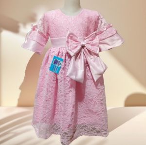 Gaun anak perempuan full brokat tangan 3/4