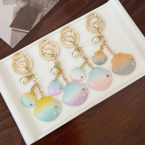 Color Gradient Shell Creative Pearl Keychains Opening Ceremony Activity Small Gifts Bag Pendants Accessory Gifts