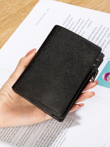 SIFULUN | Duo Large Banknote Slots Genuine Leather Wallet 2-in-1 Card Holder Vertical Compact