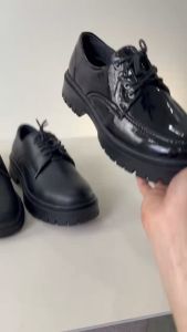 Chunky Derby Nam Da Bóng Giày Derby Chiến Binh Da Bóng Đế 5cm