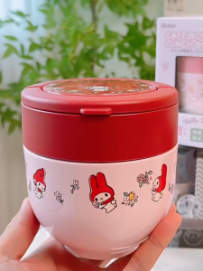 SKATER Insulated Lunch Jar w/ Folding Handle Bowl Lunchbox 540ml Kuromi/ My Melody