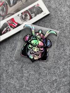 JDM Oni Samurai Laser Rainbow Motorcycle Stickers Moto Scooter Body Helmet Decals Accessories For Kawasaki Suzuki Yamaha Honda