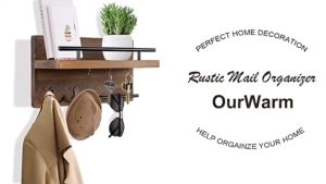 Hookshelf with Fence: Solid Wood Wall Rack for Kitchen & Living Room