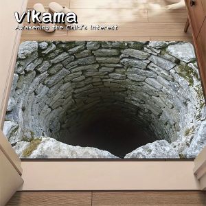 VIKAMA Mirage Non-Slip Doormat Infinity Swirl Print Bath Mat Washable Absorbent Suitable for Bathroom Bedroom carpet