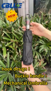 Upgrade 80 Ribs Automatic Umbrella with Anti-rebound Design Hook type handle 2-in-1