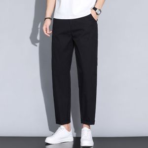Nam Thẳng Vừa Vặn Quần Tây Xuân Hè Nhẹ Co Giãn Màu Trơn Quần Thời Trang Size 28-38