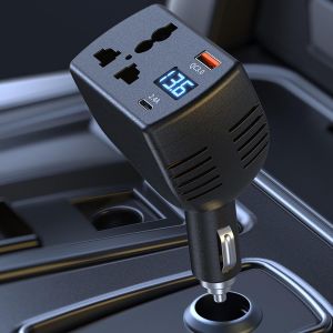 NEW 150W Cigar Lighter Adapter Inverter Car Power Adapter Converter DC 12V 24V to AC 220V with Display Type-C USB Charger