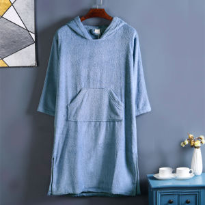 Hotel Beauty Salon Household Pure Cotton Towels Hooded Bathrobe Female Shower Men Bath Skirt Absorbent Bathrobe Beach Bath Towel