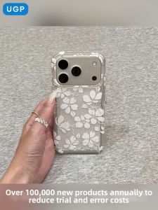 UGP | Premium Clear with White Floral Design Phone Case Shockproof