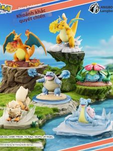 XUNNIAN | Hình Nhân Vật Pokémon Cảnh Chiến với Charizard Venusaur Blastoise và Arcanine