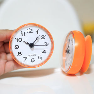 Modern Minimalist Waterproof Suction Cup Clock round Kitchen Bathroom Refrigerator Wall Sticker Clock Home Decor Quartz Clock