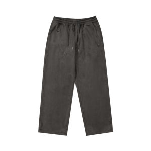 LUJIAMEN | Thickened Suede Knit Loose Straight Trousers Mens Pants