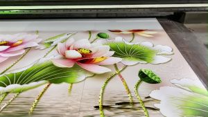 Gạch tranh 3d hoa sen trang trí