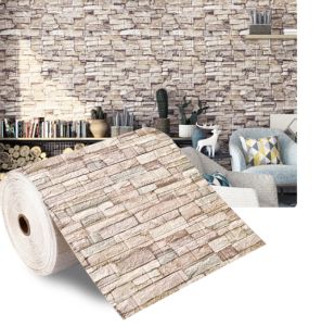 No Brand | 70cm*1m 3D Self-Adhesive Wallpaper Continuous Waterproof Brick Wall Stickers Living Room Bedroom Childrens Room Home Decoration