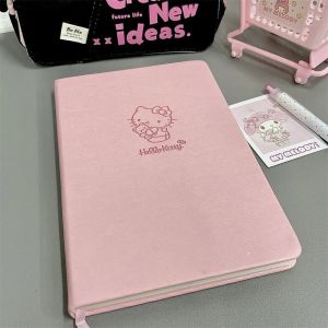 Miniso | Kawaii Kitty Notebook A5 Lined 80 Sheets Soft Leather Cover Cute Korean Stationery School Supplies Planner Organizer Notepad