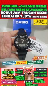 CASIO - CASIO HDC-700-1AVDF - MEN - Black - Strap Rubber - Jam dunia JD18ST # Jam Tangan Pria Cowok Anti Air Digital Analog + CASIO HDC 700 1A HDC-700 700 HDC700 HDC-700-1A $ WR1 STR BS7 HT7 D1302