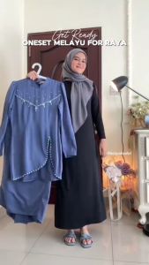 FELICYA Baju Kurung Melayu Bridesmaid Polos Payet Setelan Blouse Rok Span Seragam Kondangan Lamaran