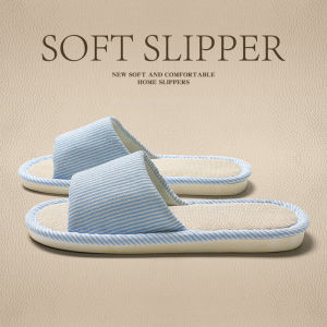 Dép Vải Lanh Thấm Hút Mồ Hôi Thoáng Khí Cho Nữ Dép Vải Lanh Cotton Mùa Xuân Thu Cho Nam Dép Lót Bằng PVC Chống Trượt Trong Nhà