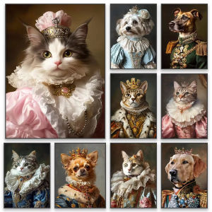 Royal Renaissance Dog Cat Pet Portrait Jigsaw Puzzle 1000pcs for Pet Owner Room Decor Family Quality Time Gift Toy