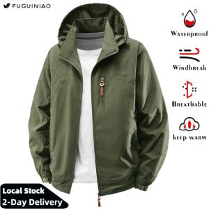 Fuguiniao Áo gió nam ngoài trời không thấm nước Áo khoác quân dụng áo khoác trùm đầu Áo khoác mỏng leo chiến trường